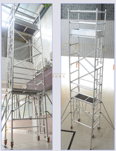 Tower Mondable Scaffolding Tunggal dengan Ladder Adjustable Leg